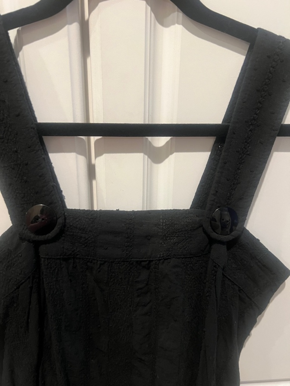 Black Button-Strap Top - Picture 2 of 7